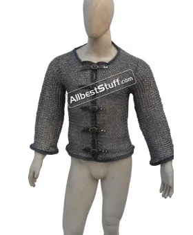 Full Round Dome Pin Riveted Aluminum Chainmail Shirt Chest 50